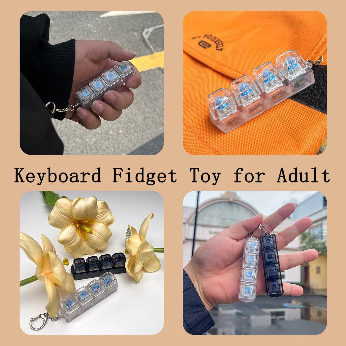 StressLess Click Keyboard Keychain